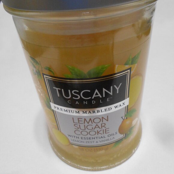 PREMIUM TUSCANY MARBLED LEMON SUGAR COOKIE CANDLE w/ ESSENTAIL OILS 18 OZS. 🎁🔥 - Picture 8 of 9